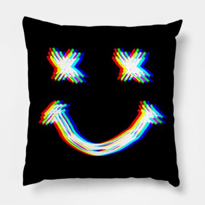 Smiley Face Glitch Throw Pillow Official Louis Tomlinson Merch