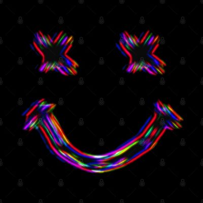 Smile Face Neon Glow Tapestry Official Louis Tomlinson Merch