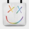 Rainbow Smiley Louis Tomlinson White Background Tote Official Louis Tomlinson Merch