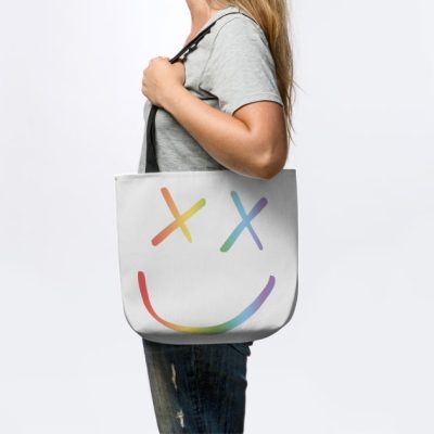 Rainbow Smiley Louis Tomlinson White Background Tote Official Louis Tomlinson Merch