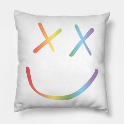 Rainbow Smiley Louis Tomlinson White Background Throw Pillow Official Louis Tomlinson Merch