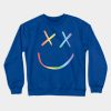 Rainbow Smiley Louis Tomlinson White Background Crewneck Sweatshirt Official Louis Tomlinson Merch