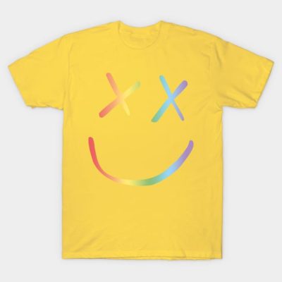 Rainbow Smiley Louis Tomlinson White Background T-Shirt Official Louis Tomlinson Merch