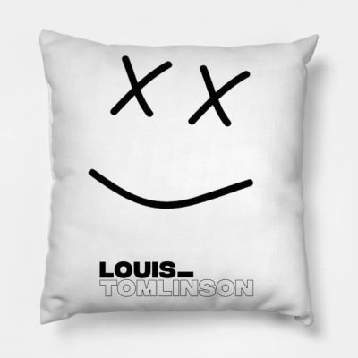 Louis Tomlinson Smiley Face Throw Pillow Official Louis Tomlinson Merch