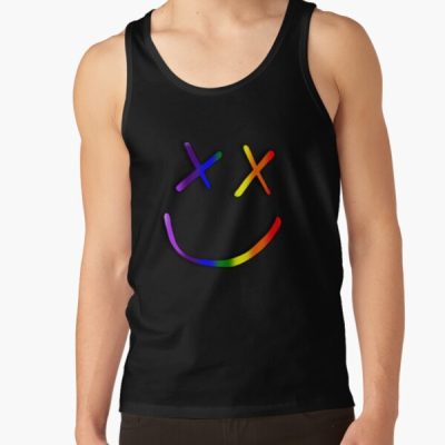 Louis Tomlinson Rainbow Smiley 2 - White Tank Top Official Louis Tomlinson Merch