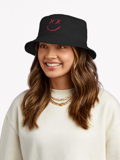 Red Louis Tomlinson Smiley Logo Bucket Hat Official Louis Tomlinson Merch