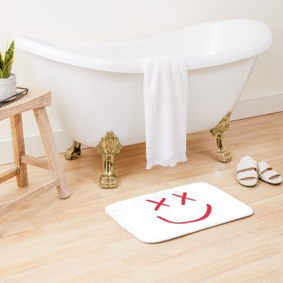 Red Louis Tomlinson Smiley Logo Bath Mat Official Louis Tomlinson Merch