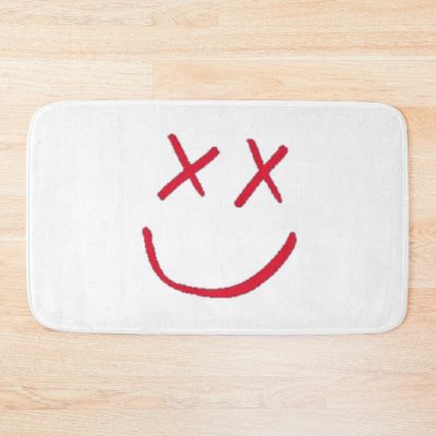 Red Louis Tomlinson Smiley Logo Bath Mat Official Louis Tomlinson Merch