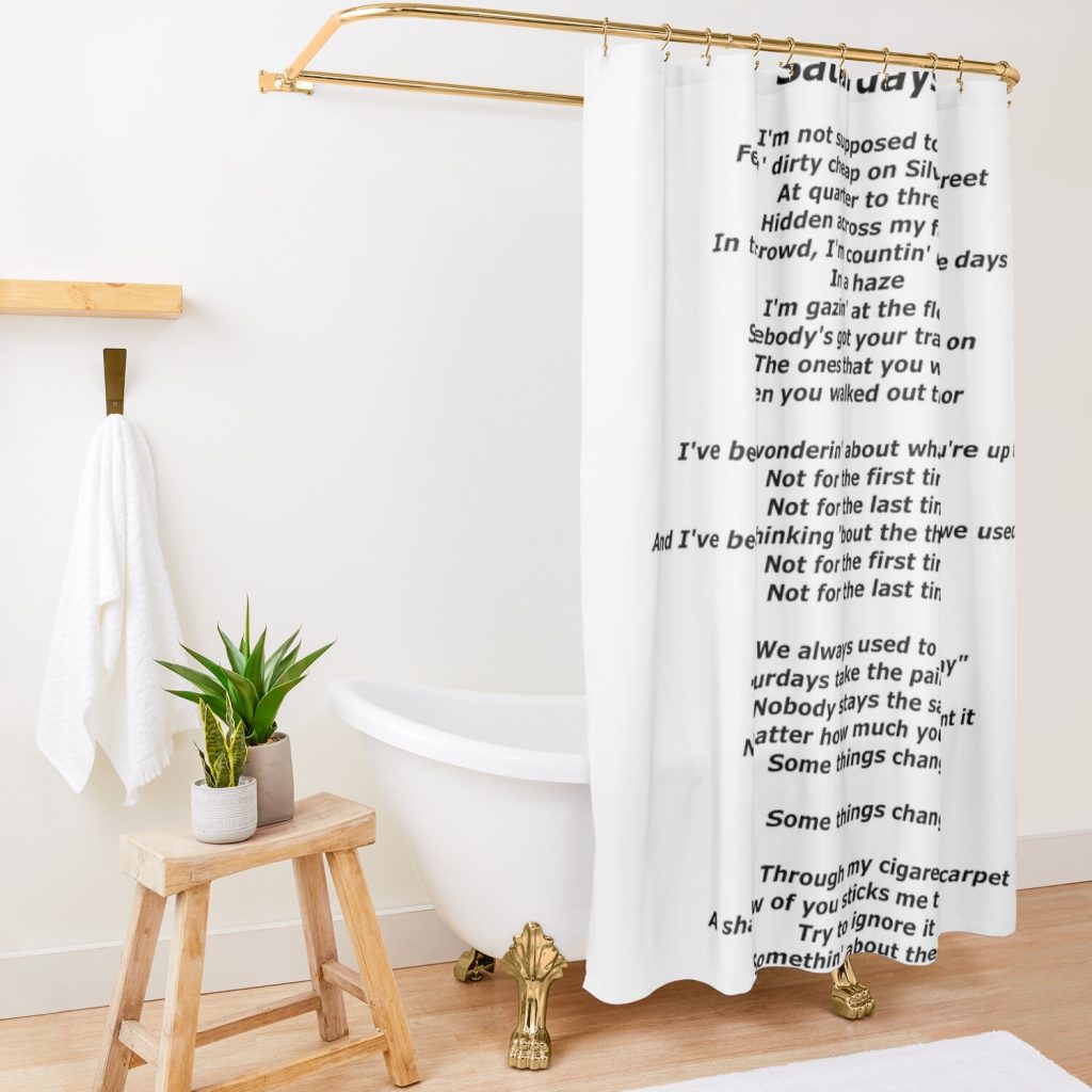 Saturdays Lyrics - Louis Tomlinson Shower Curtain Official Louis Tomlinson Merch