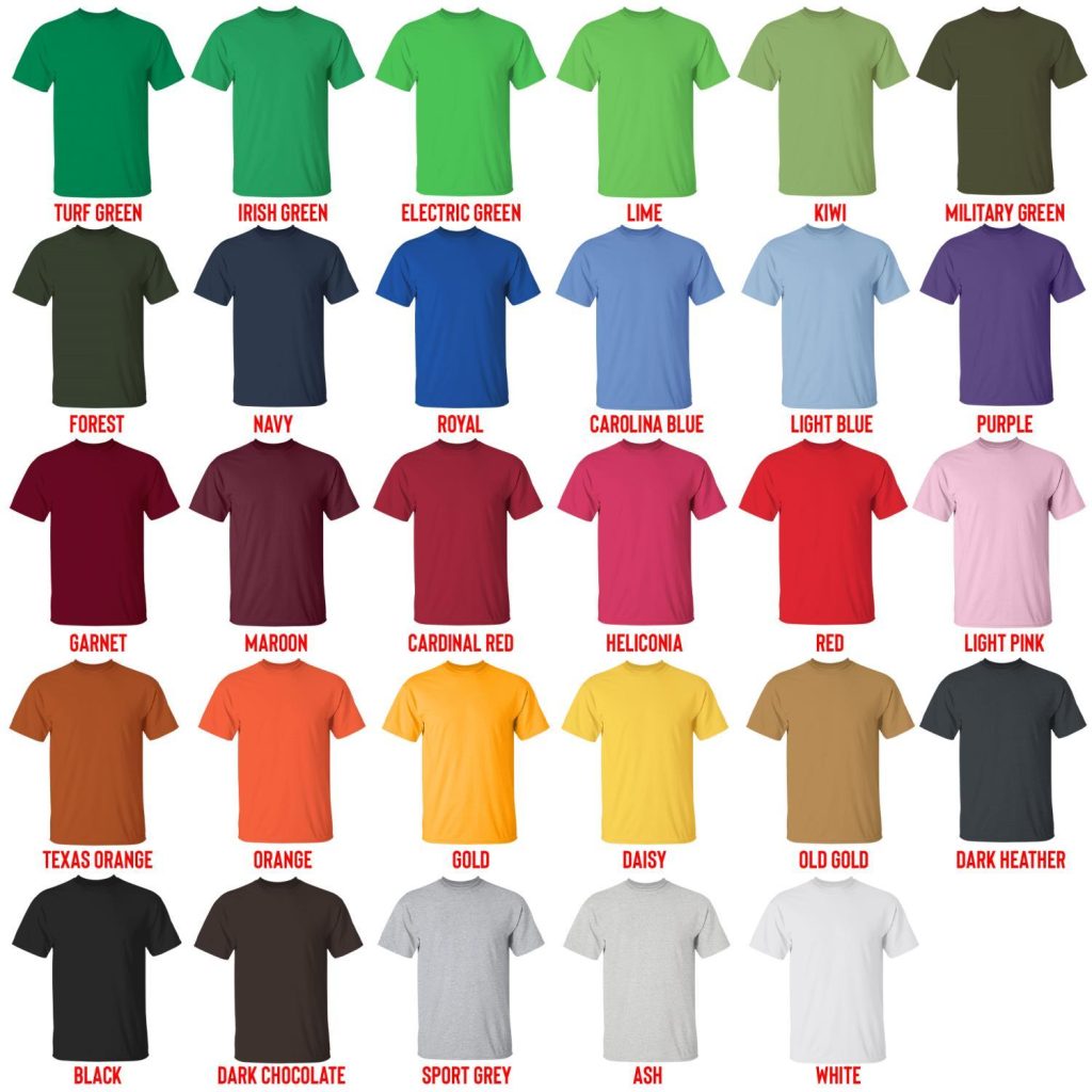 t shirt color chart - Louis Tomlinson Shop